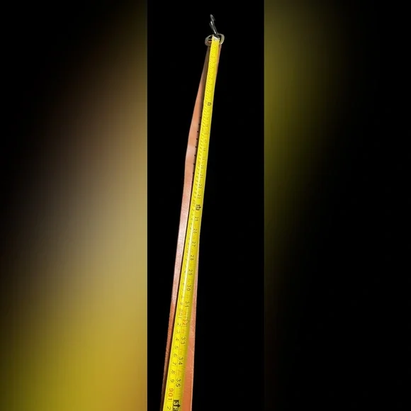 Tan Leather Belt with Brass Buckle - Picture 5 of 8